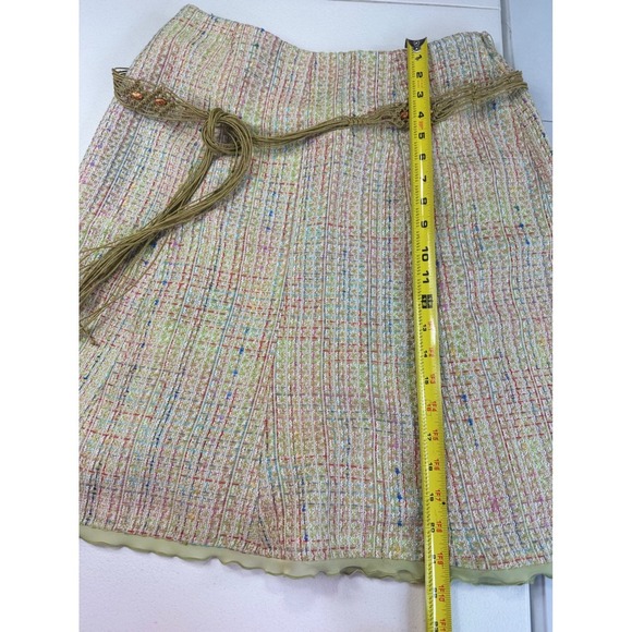 Worthington Tweed A-Line Skirt with Braided Belt Colorful Accents 8 - Picture 3 of 10